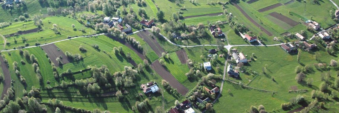 Terraced landscape in Hrinova in Slovakia