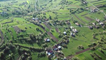 Terraced landscape in Hrinova in Slovakia